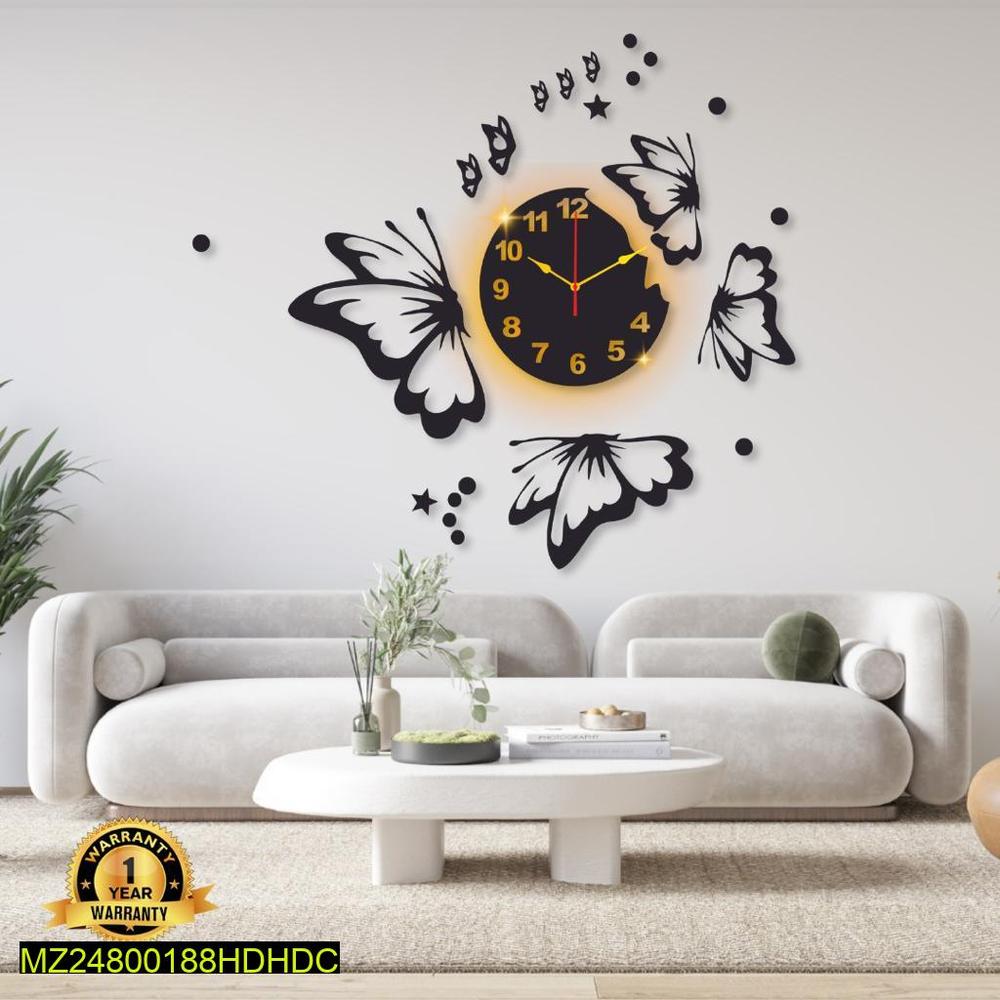 Butterfly Design Wall Clock