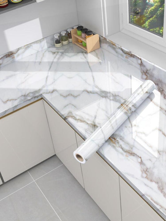 Self Adhesive White Marble Sheet 200 x 60CM